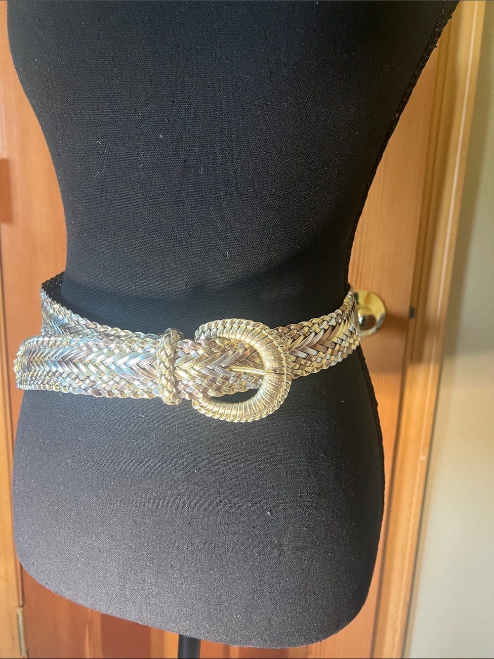 Women's Metallic Braided Chain Belt in Gold, Silver, Rose Gold